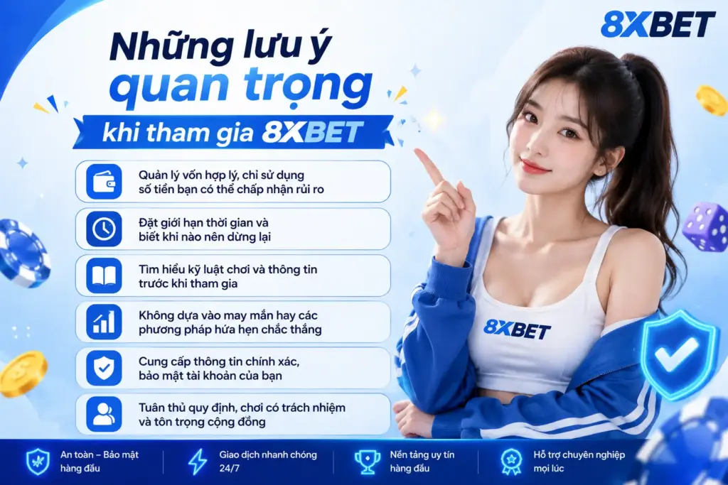 Những lưu ý quan trọng khi tham gia 8XBET